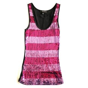 EXPRESS pink sequin tank top // Size Medium